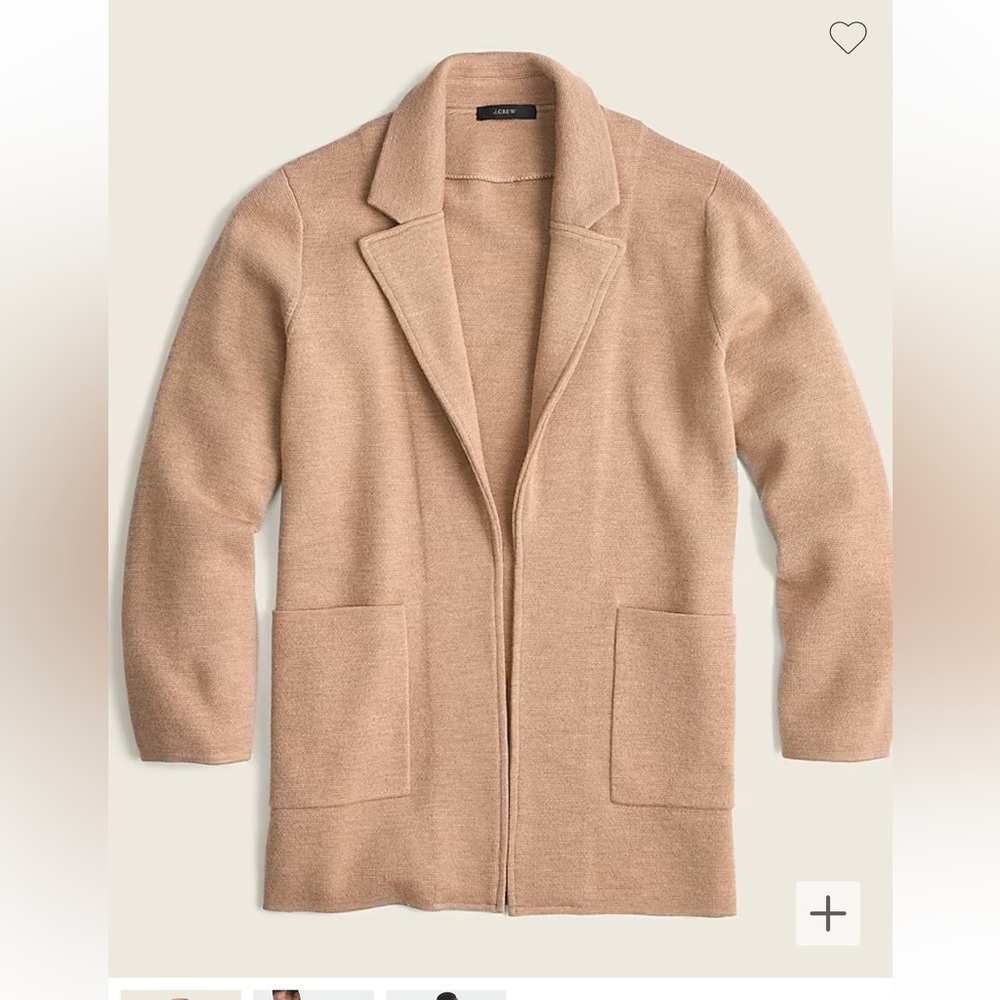 JCREW Sophie open-front sweater-blazer in heathered khaki